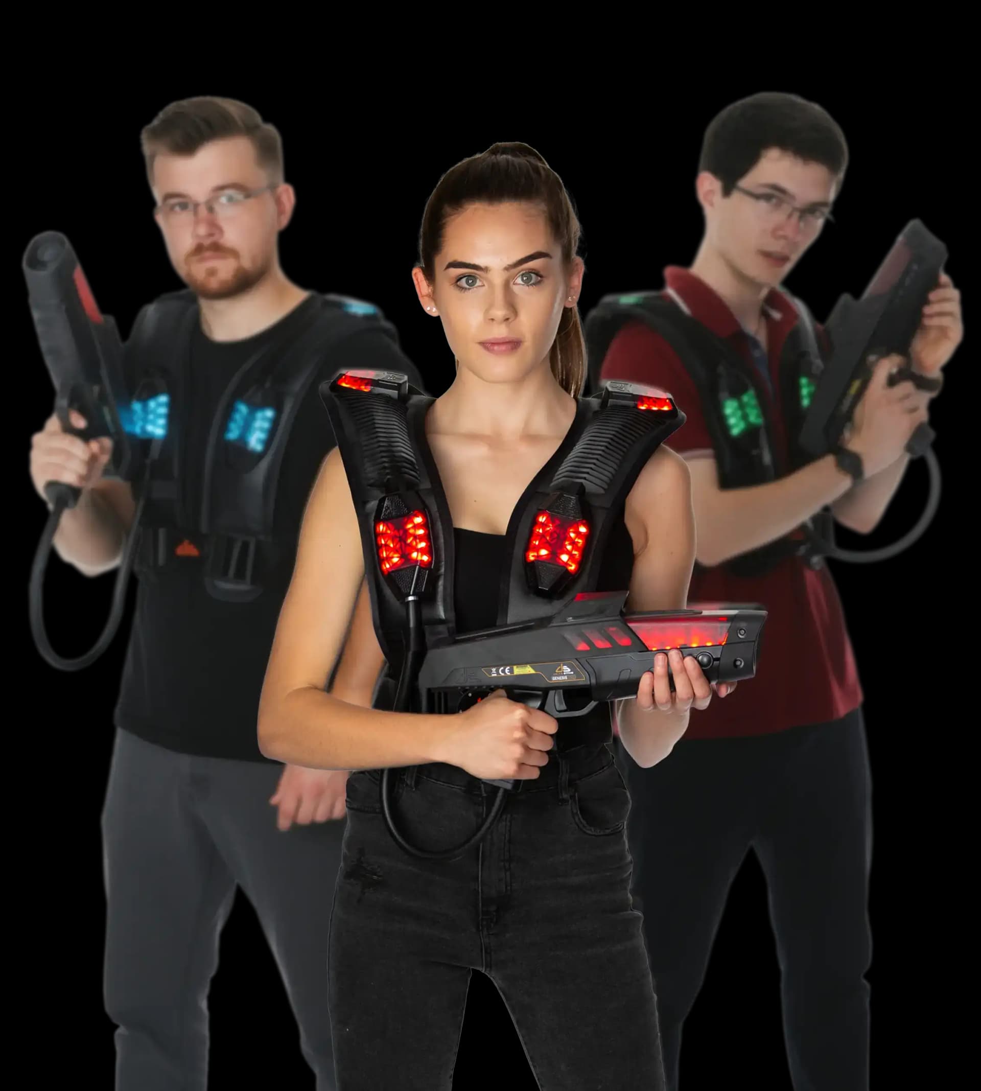 Delta Strike Hero People.webp Players wearing Delta Strike laser tag equipment